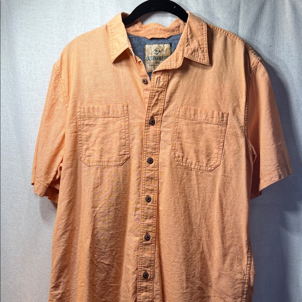 Outdoor Life Men's Peach Button Down Shirt